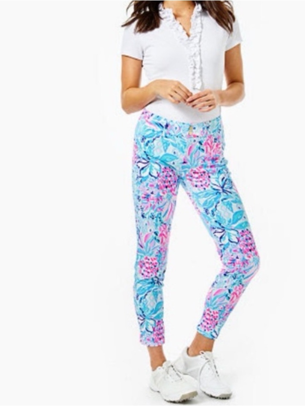Lilly Pulitzer Luxletic Cameron Golf Pants Size 12 Zanzibar Blue Party Princess